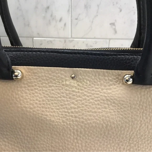 Kate Spade Pebbled Leather Black/Tan Crossbody Bag - Picture 3 of 13